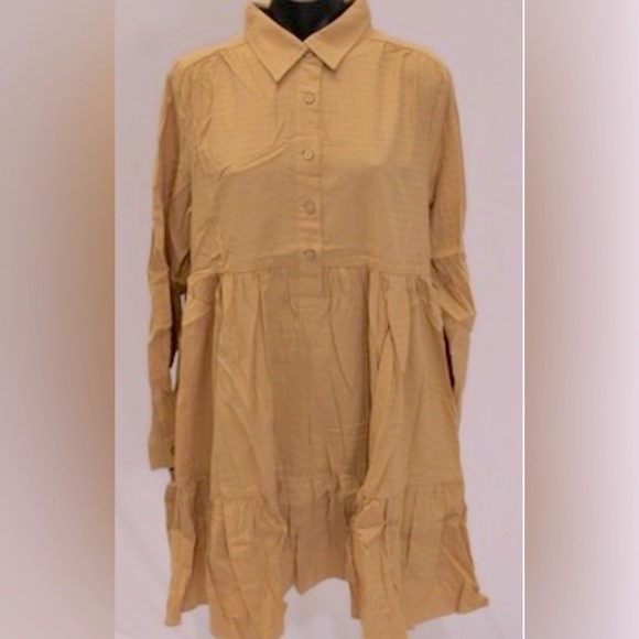 easel Dresses & Skirts - 129 Easel Tan Long Sleeve Dress